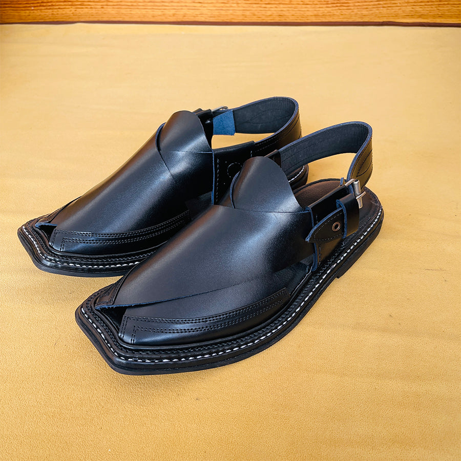 Triple Gear Peshawari Chappal – Black